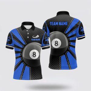 Billiard Polo Shirts, Billiard 8 Ball Blue…