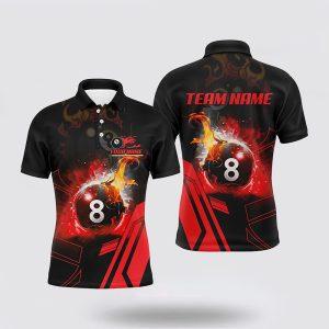Billiard Polo Shirts, Billiard 8 Ball Flame…