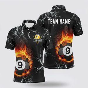 Billiard Polo Shirts, Billiard 9 Ball Fire…