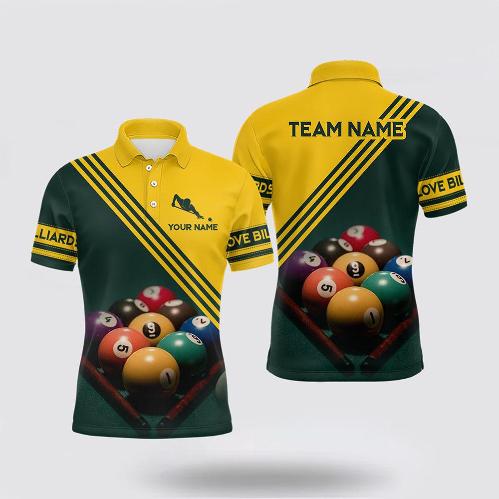 Billiard Polo Shirts, Billiard Ball Set 3D Full Printing Polo Shirts, Billiard Shirt Designs