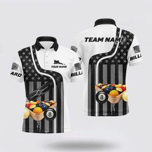 Billiard Polo Shirts, Billiard Balls American Flag…