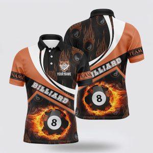 Billiard Polo Shirts, Billiard Balls Fire Flame…