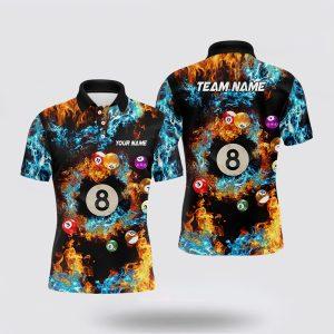 Billiard Polo Shirts, Billiard Balls In Fire…