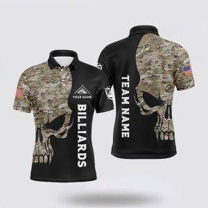 Billiard Polo Shirts, Billiard Balls Skull Camouflage,…