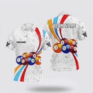 Billiard Polo Shirts, Billiard Balls White Grunge…