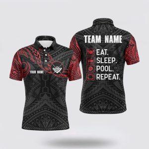 Billiard Polo Shirts, Billiard Black Red Tribal…