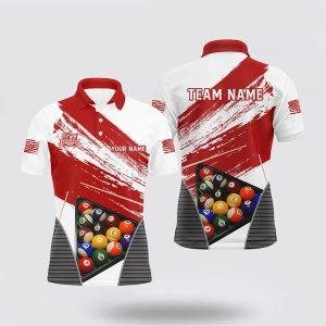 Billiard Polo Shirts, Billiard Grunge Style Red…