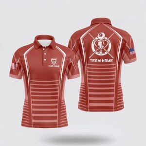 Billiard Polo Shirts, Billiards Light Red Trophy…