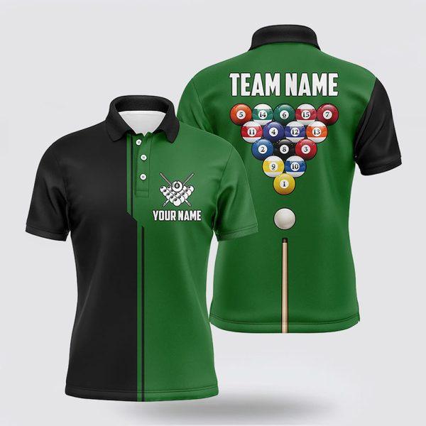 Billiard Polo Shirts, Black And Green Billiard Polo Shirts, Billiard Shirt Designs