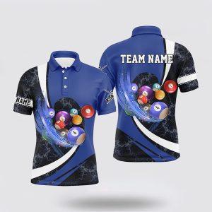 Billiard Polo Shirts, Black Blue Billiard Balls…