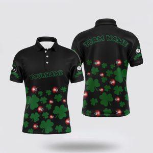 Billiard Polo Shirts, Black Green 3D Pattern…