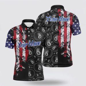 Billiard Polo Shirts, Black Red 3D Pattern…