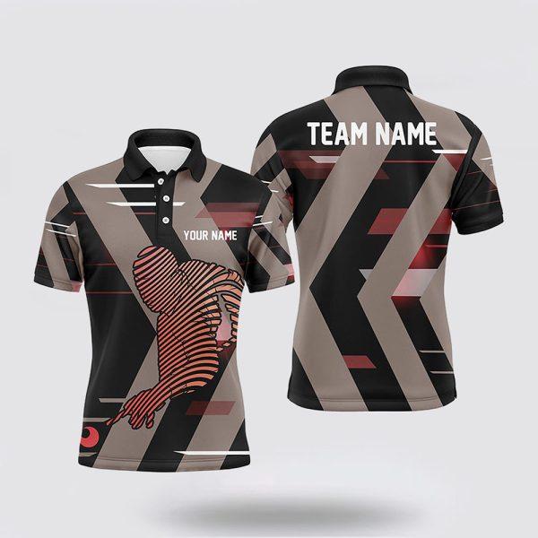 Billiard Polo Shirts, Black Red Pooler Abstract Billiard Polo Shirts, Billiard Shirt Designs