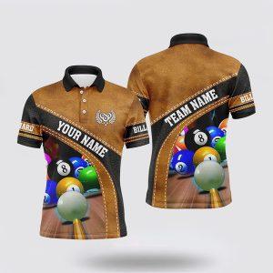 Billiard Polo Shirts, Brown Billiards Balls All…