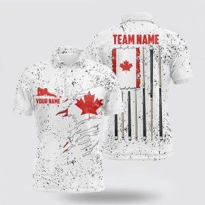 Billiard Polo Shirts, Canadian Flag Billiard Player…