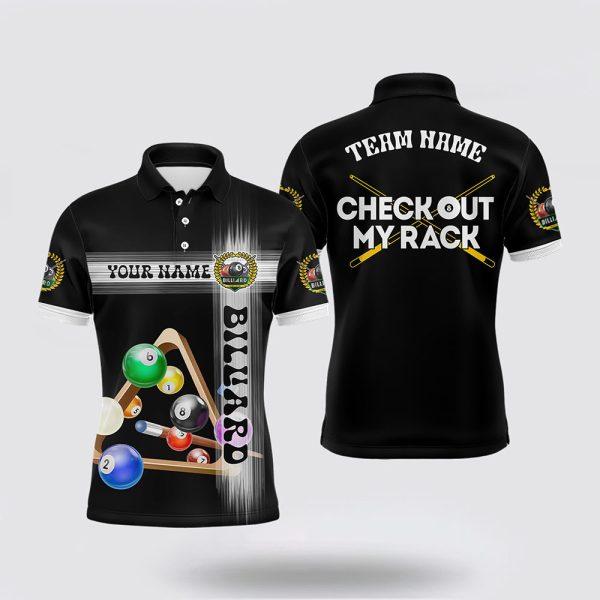 Billiard Polo Shirts, Check Out My Rack Billiard 8 Ball 3D Polo Shirts, Billiard Shirt Designs