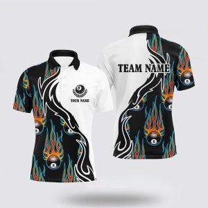 Billiard Polo Shirts, Flaming 8 Ball Billiard…