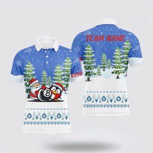 Billiard Polo Shirts, Funny Christmas Billiard Snow…