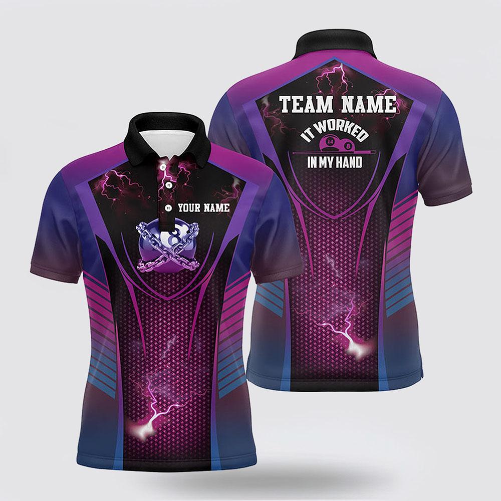 Billiard Polo Shirts, It Worked In My Hand Funny 8 Ball Billiard 3D Polo Shirts, Billiard Shirt Designs