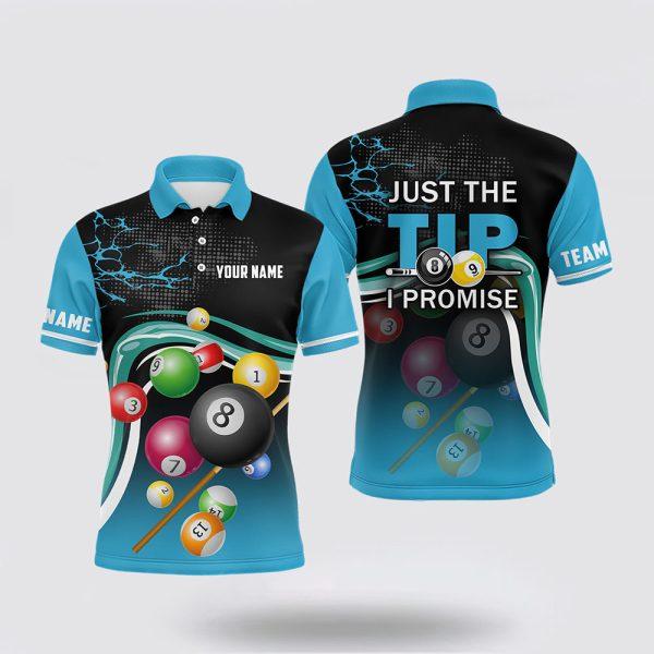 Billiard Polo Shirts, Just The Tip I Promise Billiard Balls Men Polo Shirts, Billiard Shirt Designs