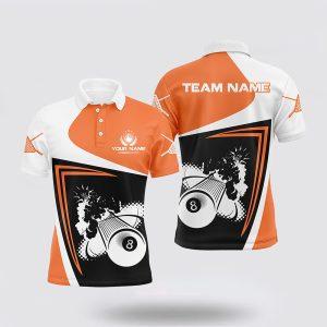 Billiard Polo Shirts, Orange Billiards Boom 8…