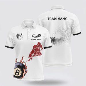 Billiard Polo Shirts, Personalize Flaming 8 Ball…