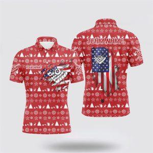 Billiard Polo Shirts, Personalized Christmas US Flag…