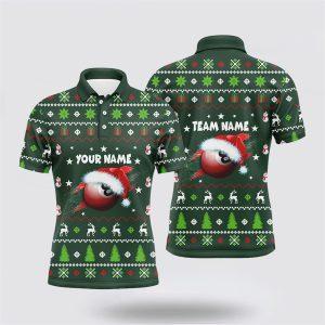 Billiard Polo Shirts, Personalized Green Red Christmas…