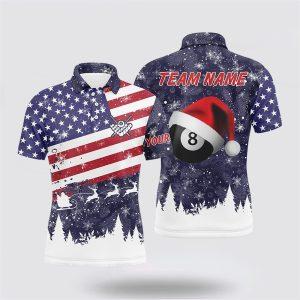 Billiard Polo Shirts, Personalized Merry Christmas American…