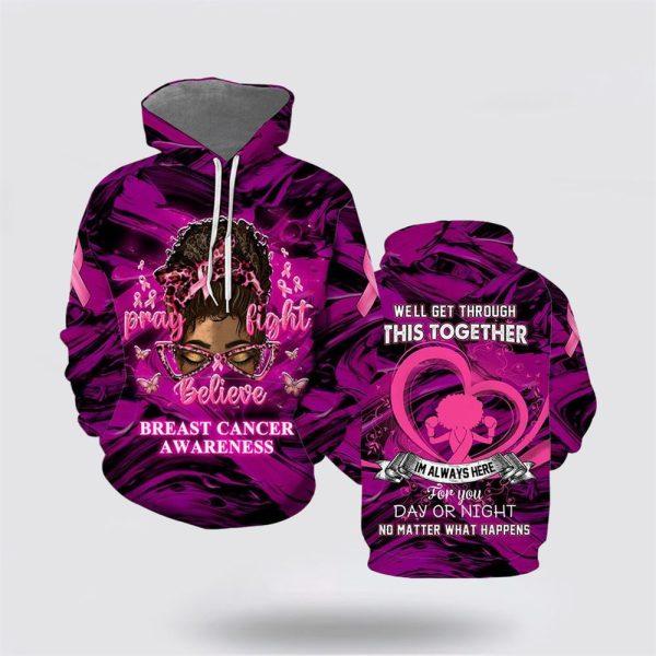 Breast Cancer Hoodie, Breast Cancer Awareness Husband Love All Over Print Hoodie, Breast Cancer Awareness Shirts