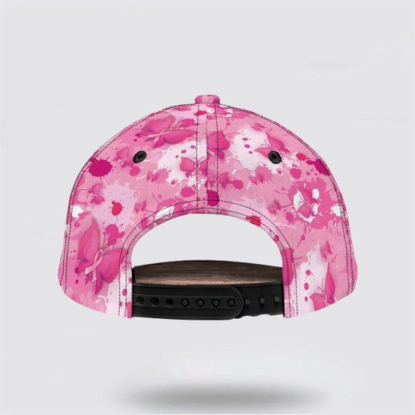Breast Cancer Baseball Cap, Custom Baseball Cap, Butterfly Art All Over Print Cap, Breast Cancer Caps
