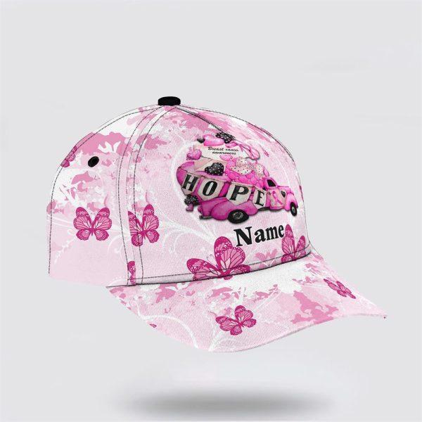 Breast Cancer Baseball Cap, Custom Baseball Cap, Butterfly Hope Art All Over Print Cap, Breast Cancer Caps