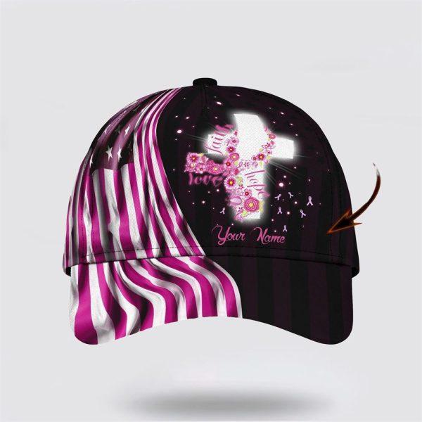 Breast Cancer Baseball Cap, Custom Baseball Cap, Faith Hope Love All Over Print Cap, Breast Cancer Caps