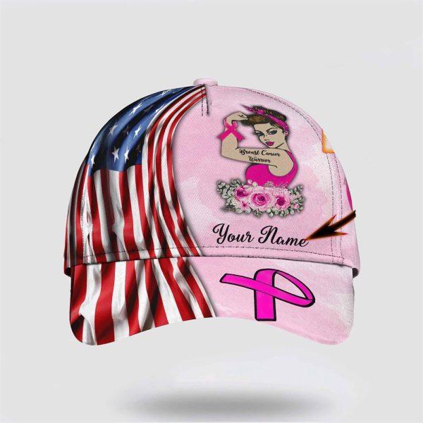 Breast Cancer Baseball Cap, Custom Baseball Cap, Fight Flower Art All Over Print Cap, Breast Cancer Caps