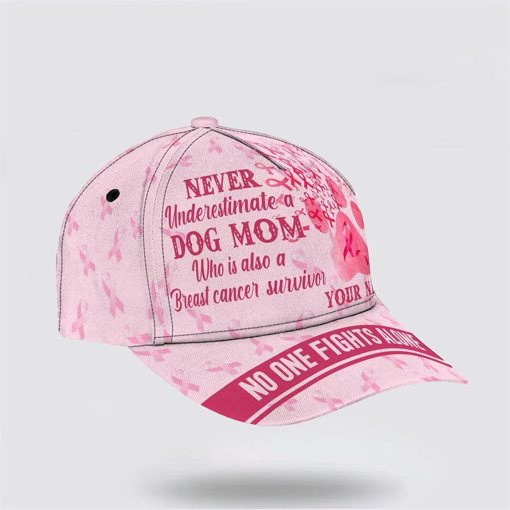 Breast Cancer Baseball Cap, Custom Baseball Cap, No One Figths Alone All Over Print Cap, Breast Cancer Caps