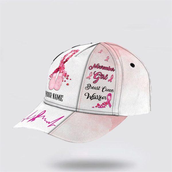 Breast Cancer Baseball Cap, Custom Baseball Cap, November Girl All Over Print Cap, Breast Cancer Caps