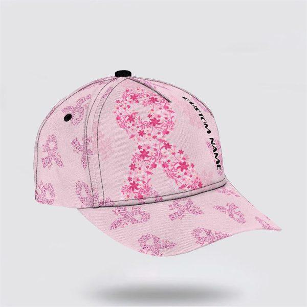 Breast Cancer Baseball Cap, Custom Baseball Cap, Pink All Over Print Cap, Breast Cancer Caps