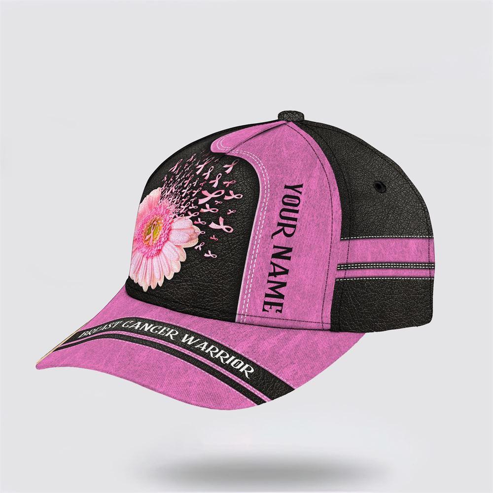 Breast Cancer Baseball Cap, Custom Baseball Cap, Pink And Black Print All Over Print Cap, Breast Cancer Caps