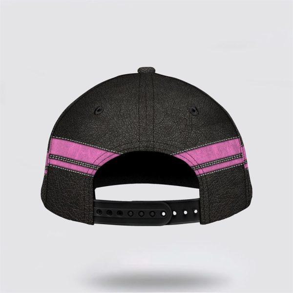 Breast Cancer Baseball Cap, Custom Baseball Cap, Pink And Black Print All Over Print Cap, Breast Cancer Caps