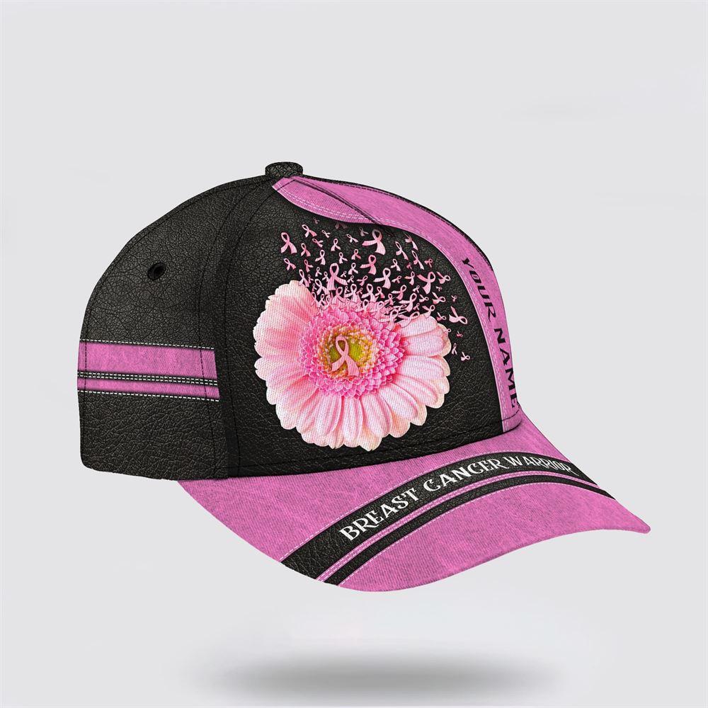 Breast Cancer Baseball Cap, Custom Baseball Cap, Pink And Black Print All Over Print Cap, Breast Cancer Caps