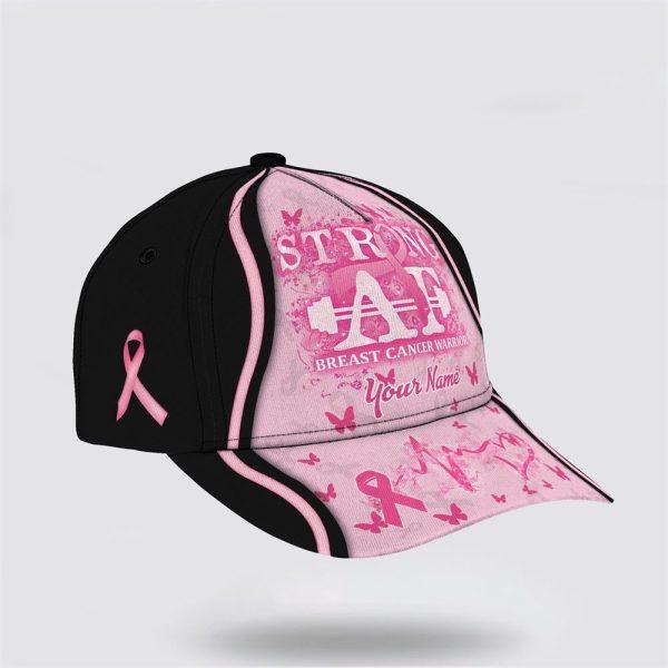 Breast Cancer Baseball Cap, Custom Baseball Cap, Strong AF Butterfly Printed All Over Print Cap, Breast Cancer Caps