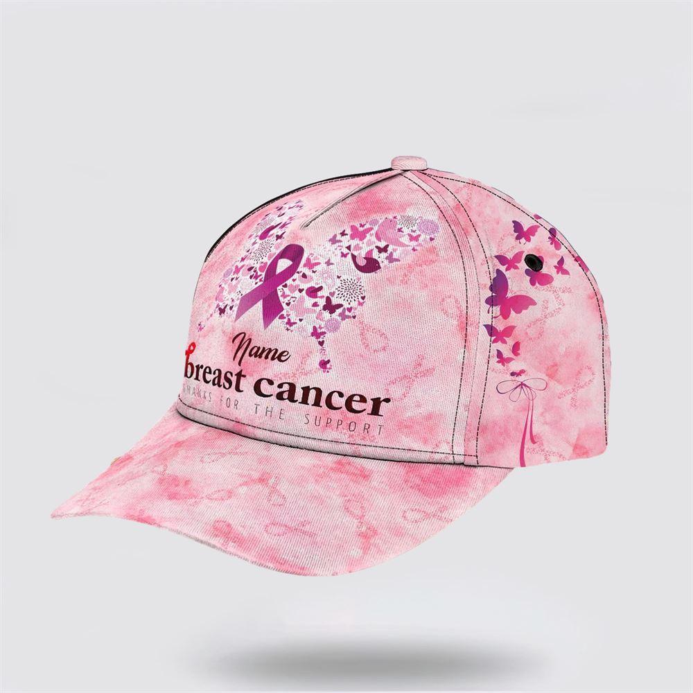 Breast Cancer Baseball Cap, Custom Baseball Cap, Thanks For The Support All Over Print Cap, Breast Cancer Caps Breast Cancer Baseball Cap, Custom Baseball Cap, Thanks For The Support All Over Print Cap, Breast Cancer Caps