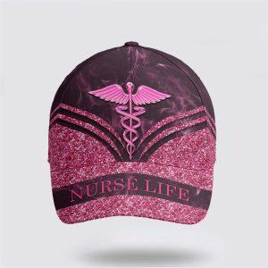 Breast Cancer Baseball Cap Nurse Life Pink Glitter All Over Print Cap Breast Cancer Caps 1 h6vdv6.jpg