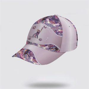Breast Cancer Baseball Cap Purple Metallic Style Cat And Butterflies All Over Print Cap Breast Cancer Caps 2 asndqw.jpg
