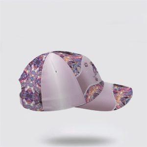 Breast Cancer Baseball Cap Purple Metallic Style Cat And Butterflies All Over Print Cap Breast Cancer Caps 3 owunev.jpg