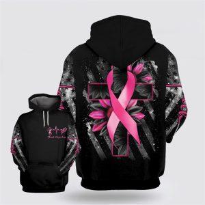 Breast Cancer Hoodie, Breast Cancer Awareness Faith Hope Love Ribbon With Sunflower And Cross Hoodie, Breast Cancer Awareness Shirts