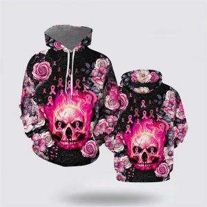Breast Cancer Hoodie, Breast Cancer Skull All…