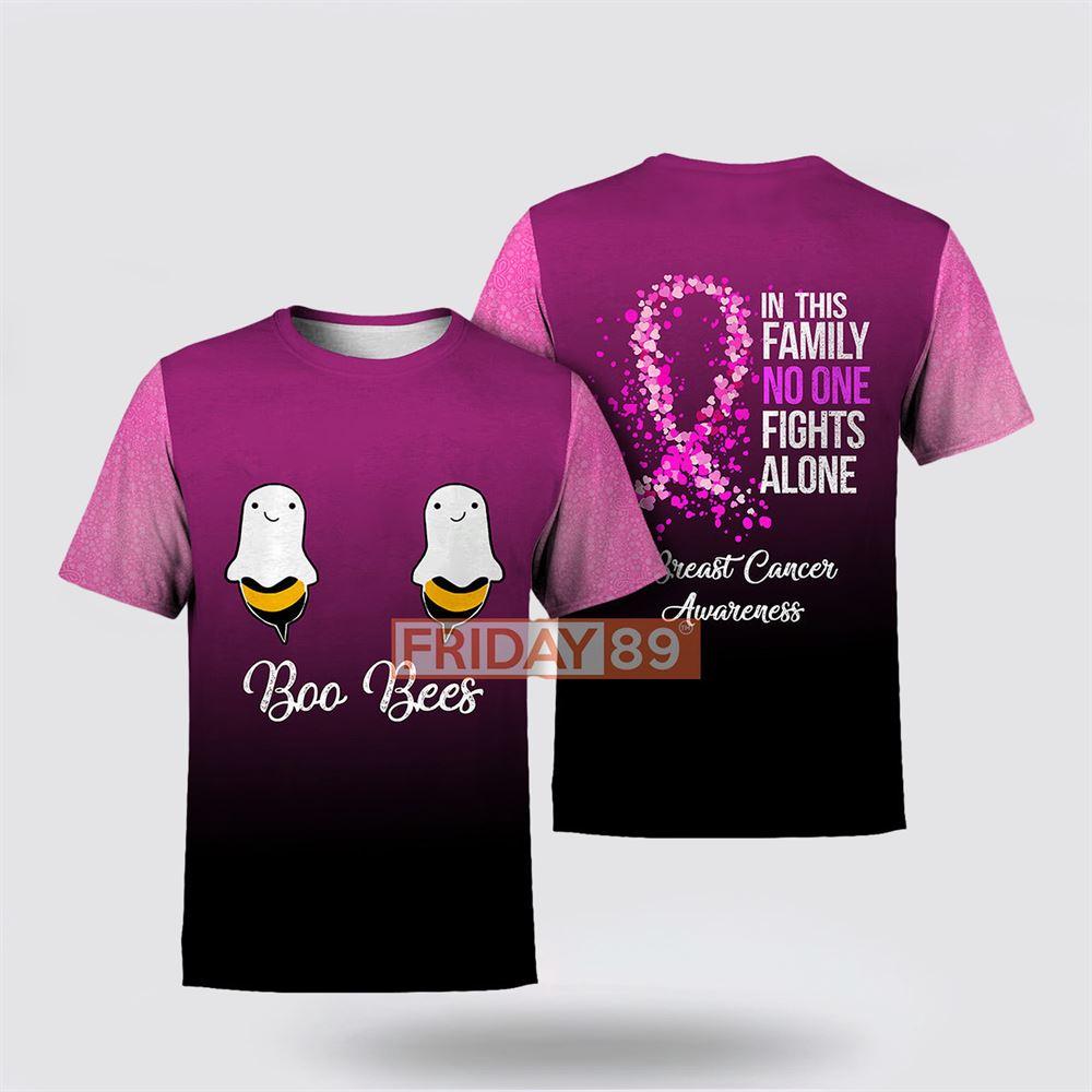 Breast Cancer T Shirts 2023, Boo Bees Breast Cancer Awareness All Over Print T Shirt