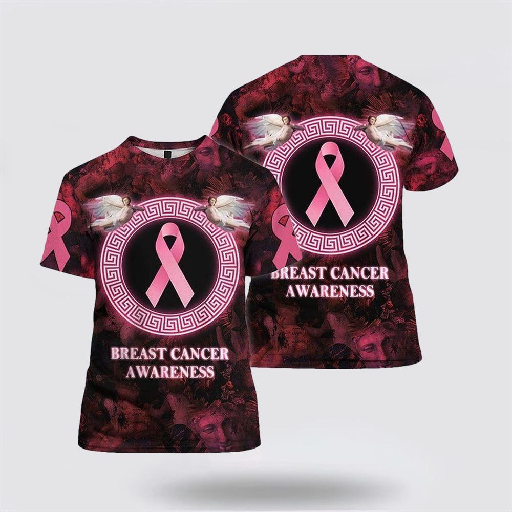 Breast Cancer T Shirts 2023, Cancer Awareness God All Over Print T Shirt, Breast Cancer Awareness Shirts