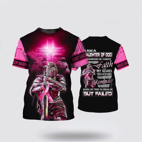 Breast Cancer T Shirts 2023, Women God Shirt Breast Cancer I Am A Daughter Of God T Shirt, Breast Cancer Awareness Shirts